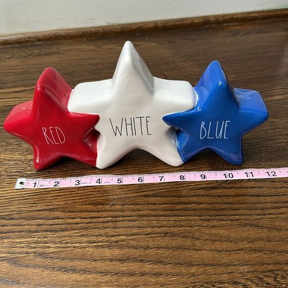 Brand new Rae Dunn Red, White & Blue Star Ceramic Decor - Picture 2 of 6